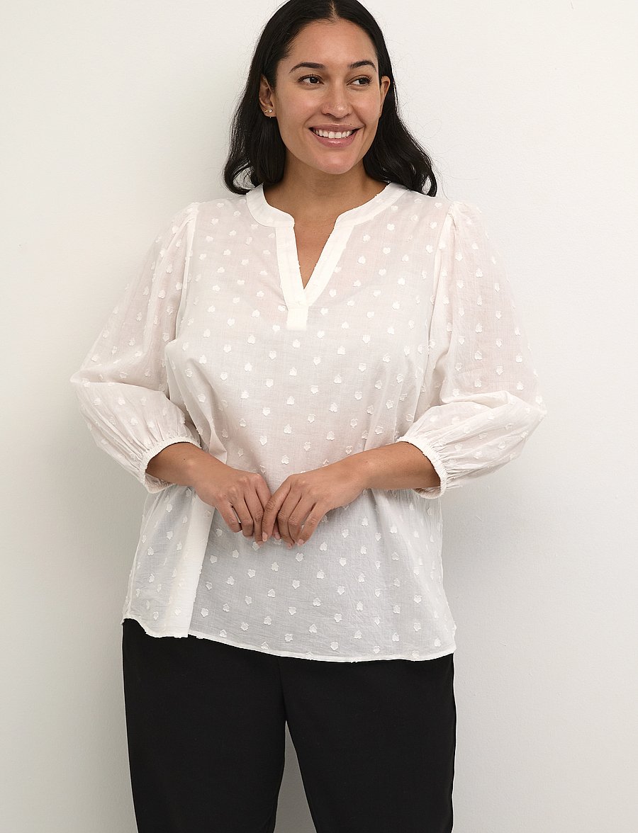 Kaffe Curve - KCjolana Blouse - langärmelige blusen - chalk - 0