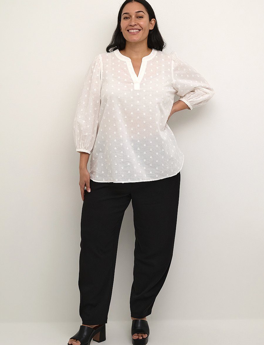 Kaffe Curve - KCjolana Blouse - langärmelige blusen - chalk - 3