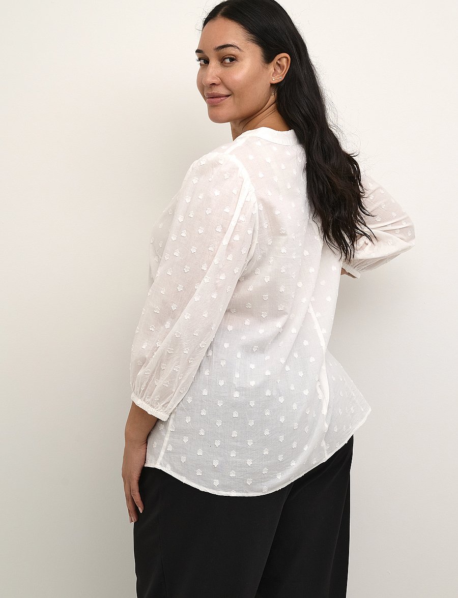Kaffe Curve - KCjolana Blouse - langärmelige blusen - chalk - 4