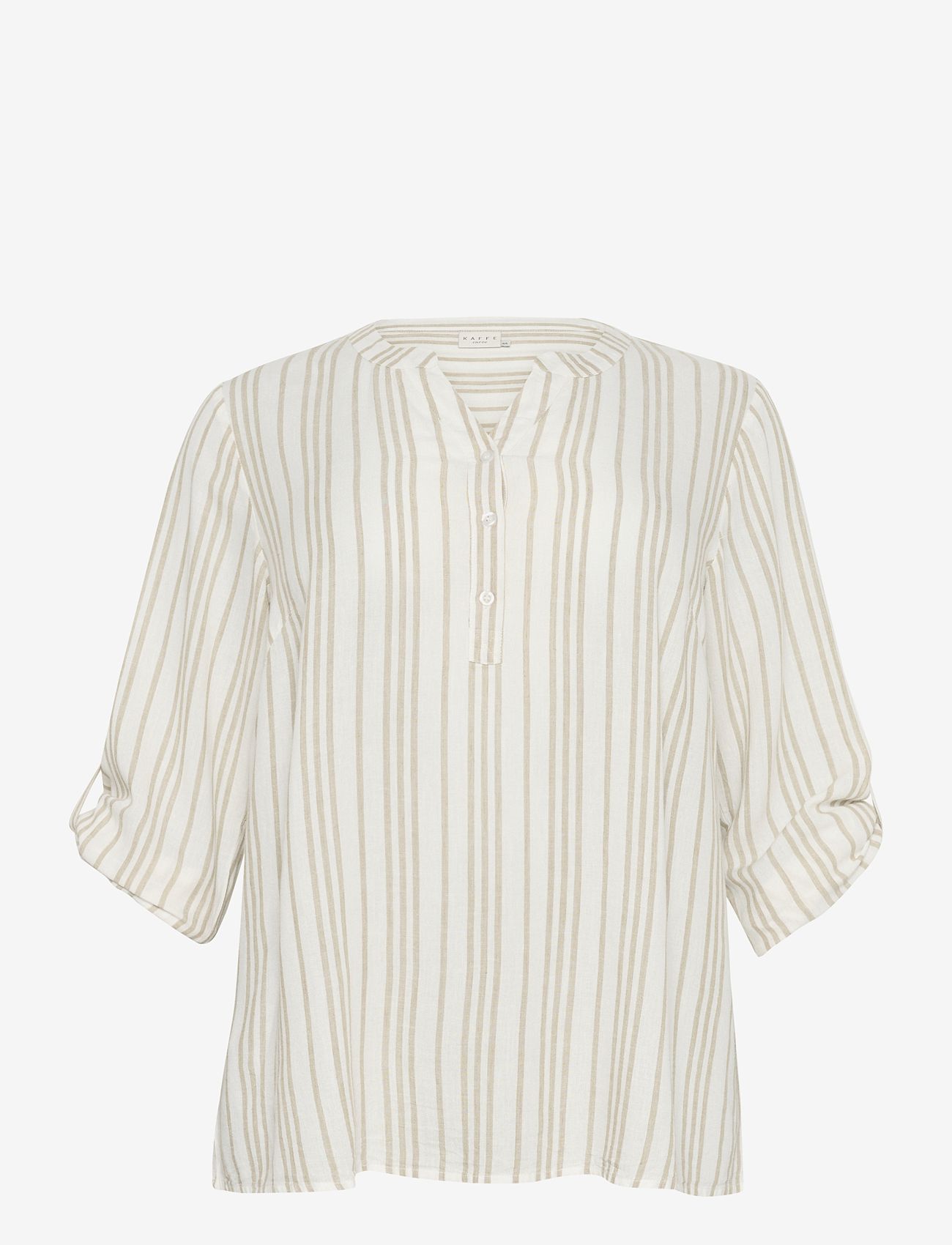 Kaffe Curve - KCmille Blouse - pikkade varrukatega pluusid - chalk / chinchilla stripe - 1