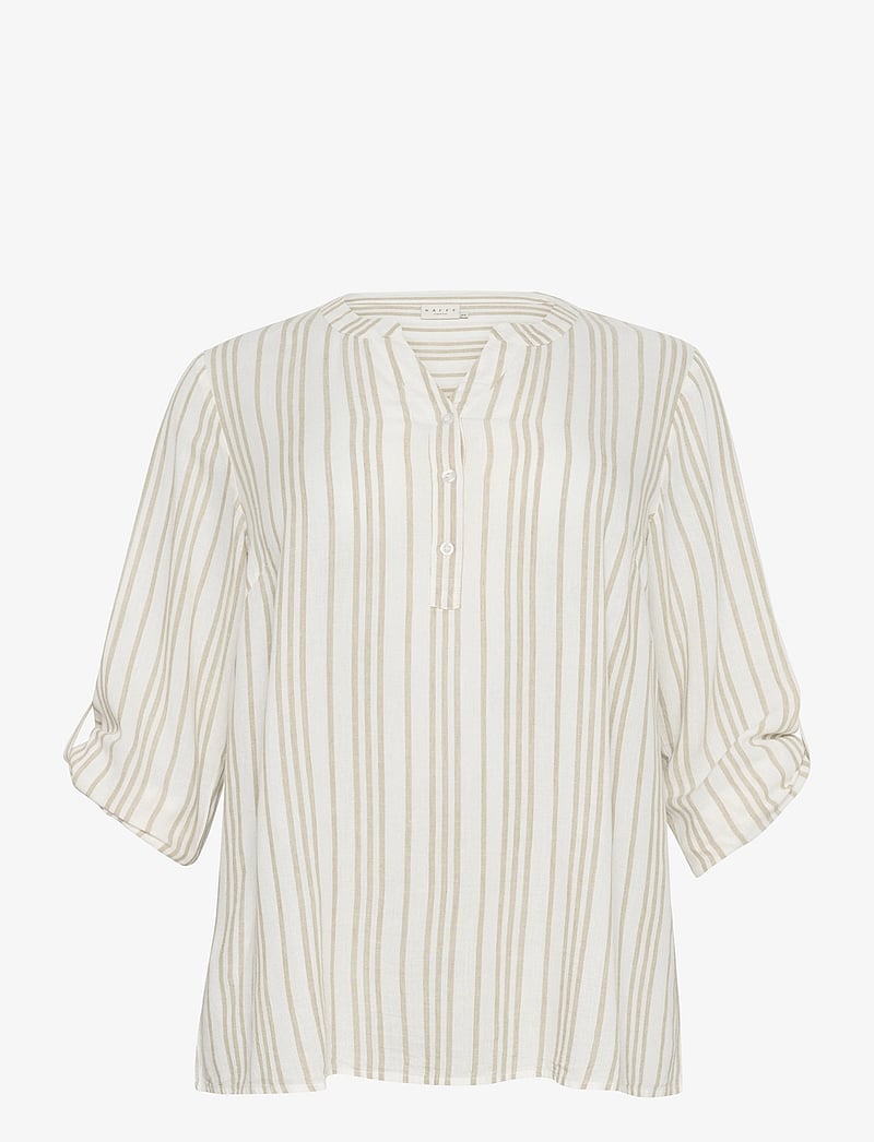 Kaffe Curve - KCmille Blouse - pikkade varrukatega pluusid - chalk / chinchilla stripe - 1