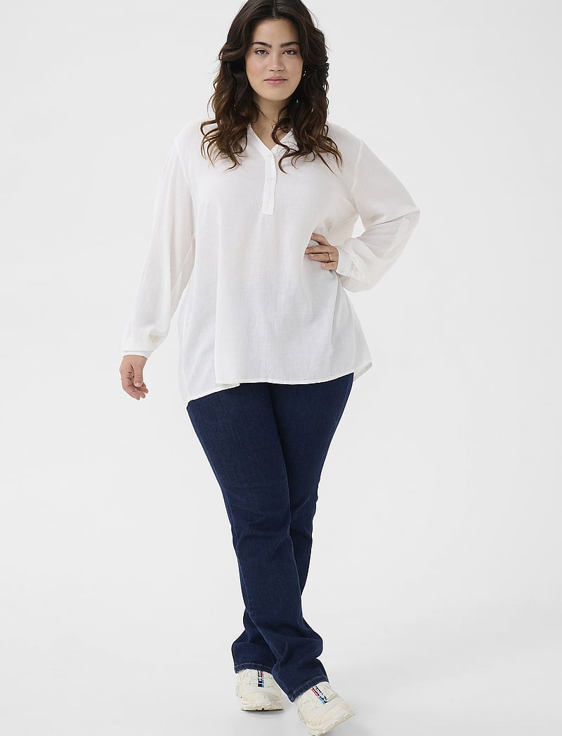 Kaffe Curve - KCmille Blouse - langärmlige blusen - chalk - 3