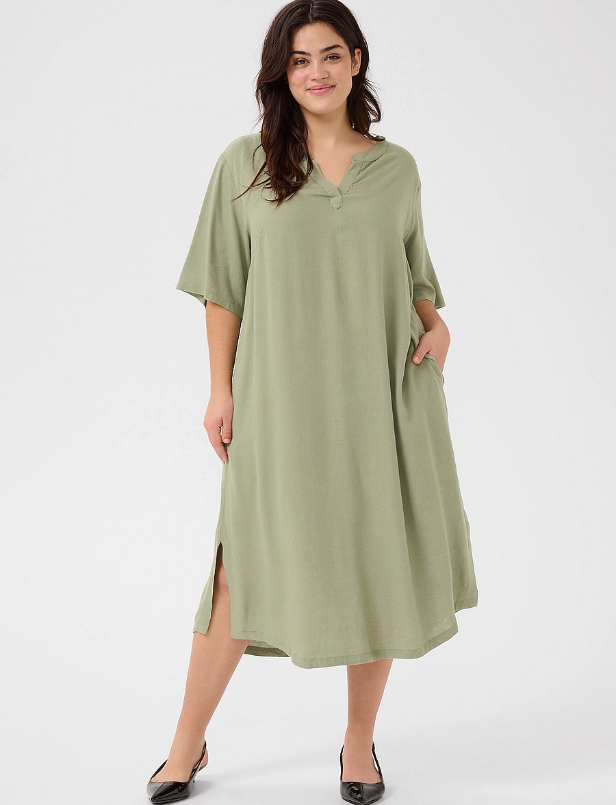 Kaffe Curve - KCmille Kaftan Dress - rannariided - oil green - 0