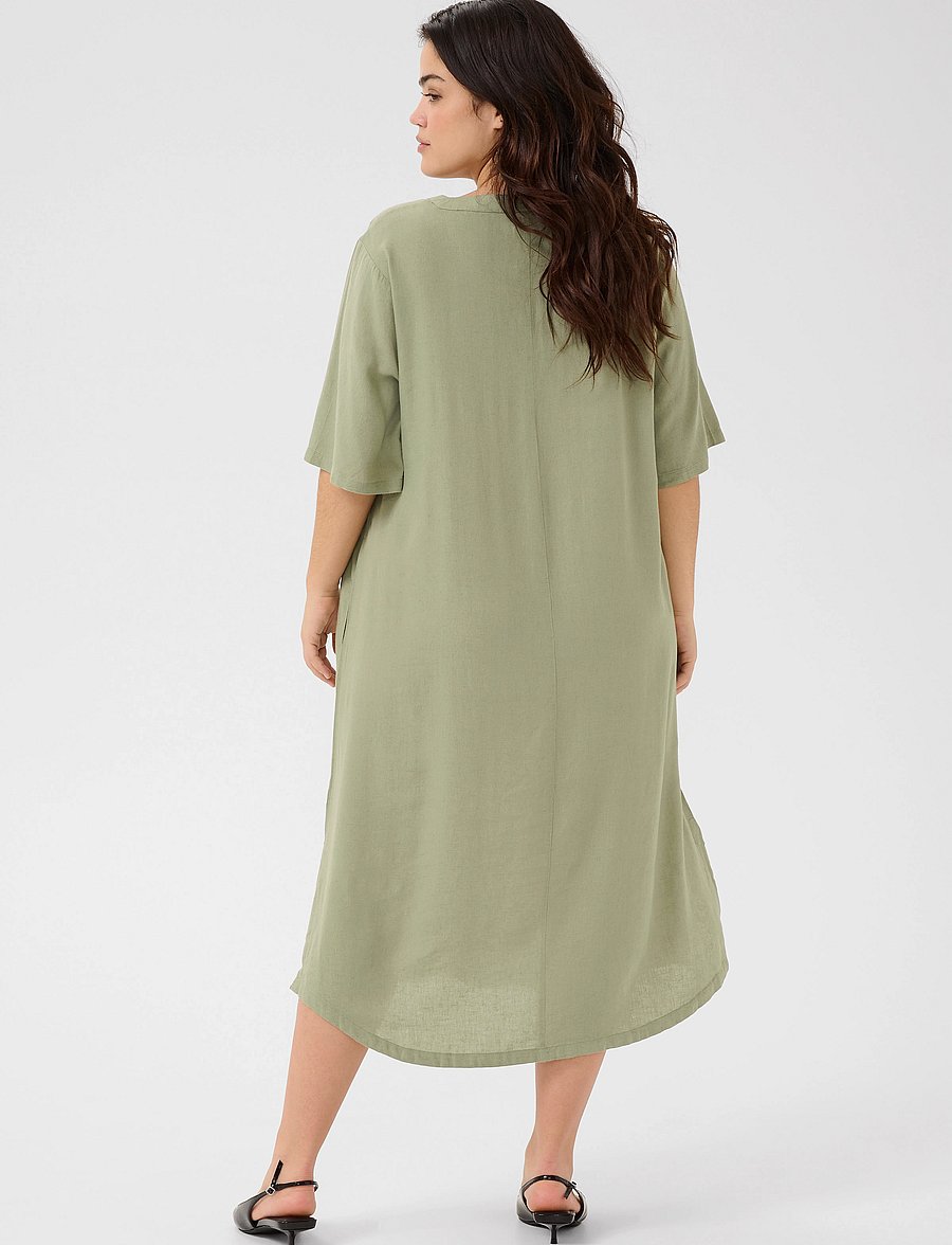 Kaffe Curve - KCmille Kaftan Dress - rannariided - oil green - 2