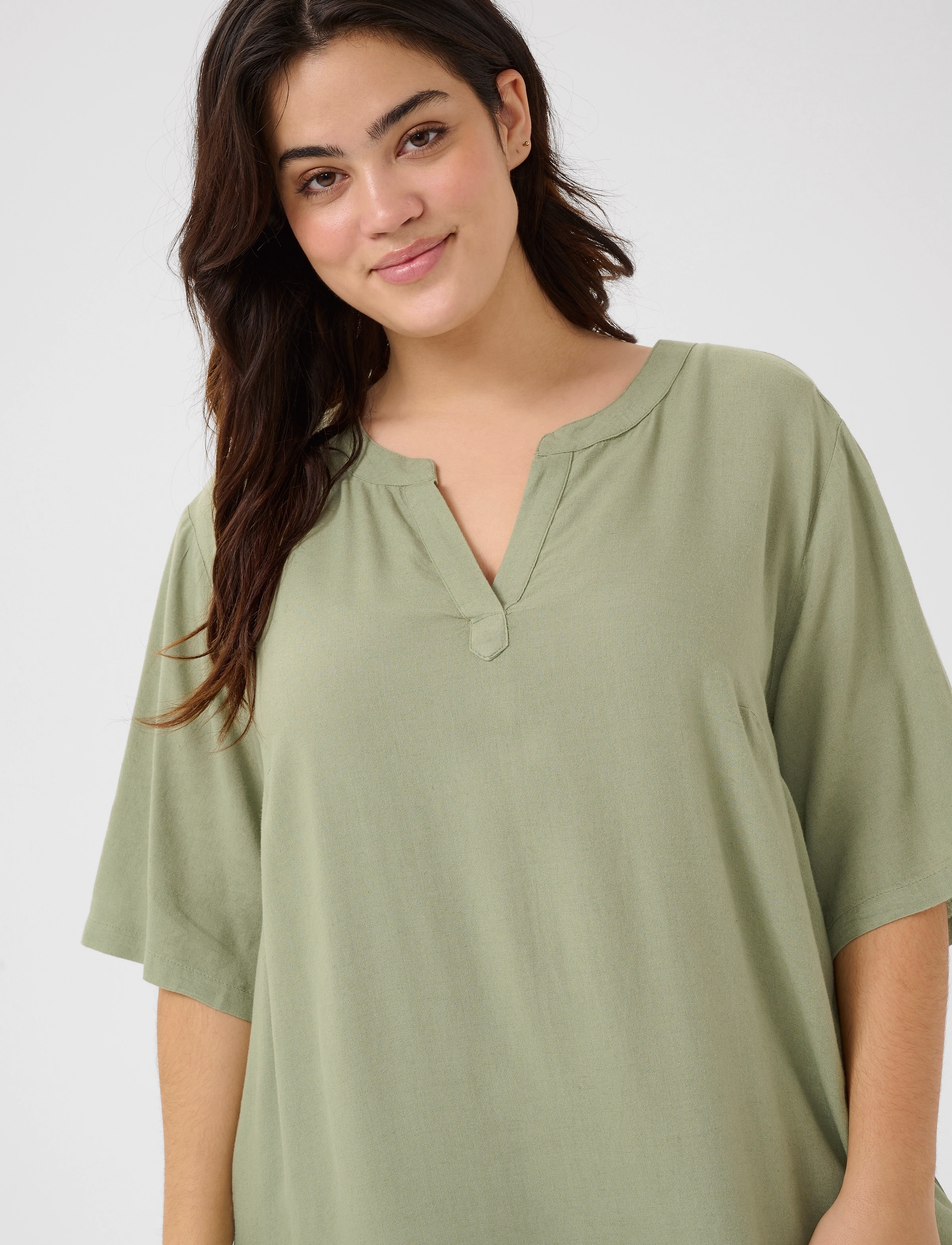 Kaffe Curve - KCmille Kaftan Dress - rannariided - oil green - 3