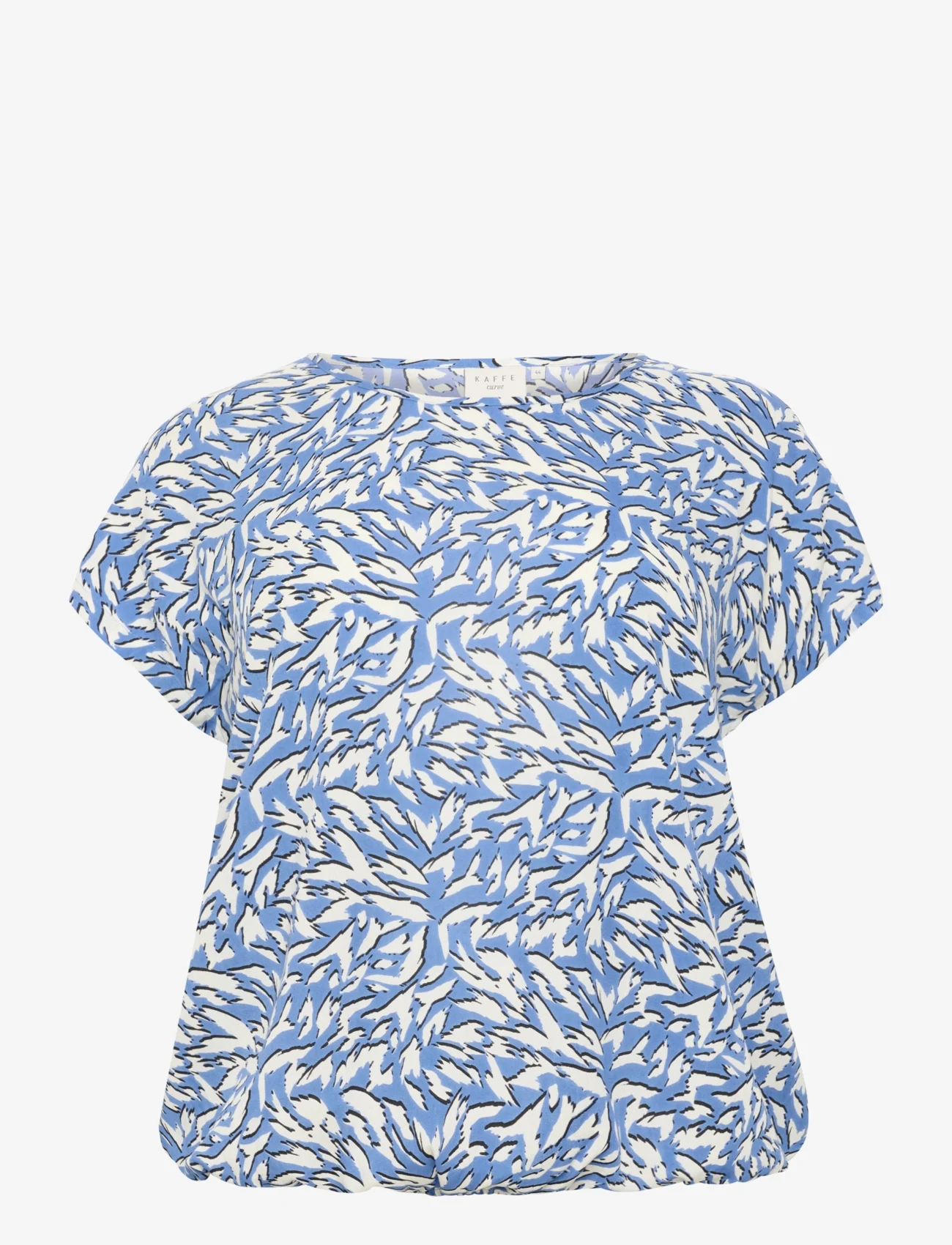 Kaffe Curve - KCjenny Top - short-sleeved blouses - blue/white graphic animal - 0