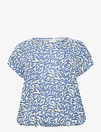KCjenny Top - BLUE/WHITE GRAPHIC ANIMAL