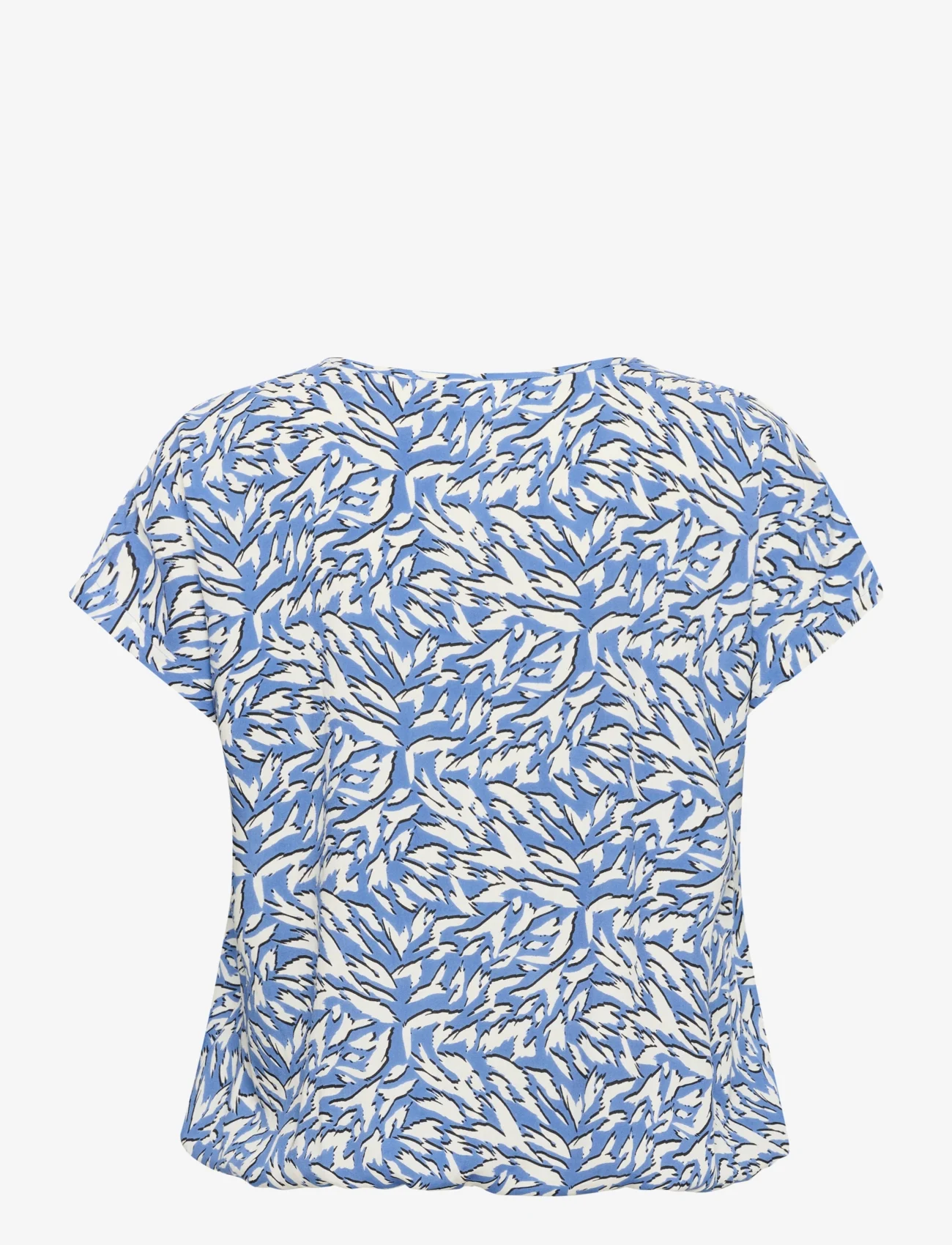 Kaffe Curve - KCjenny Top - short-sleeved blouses - blue/white graphic animal - 1