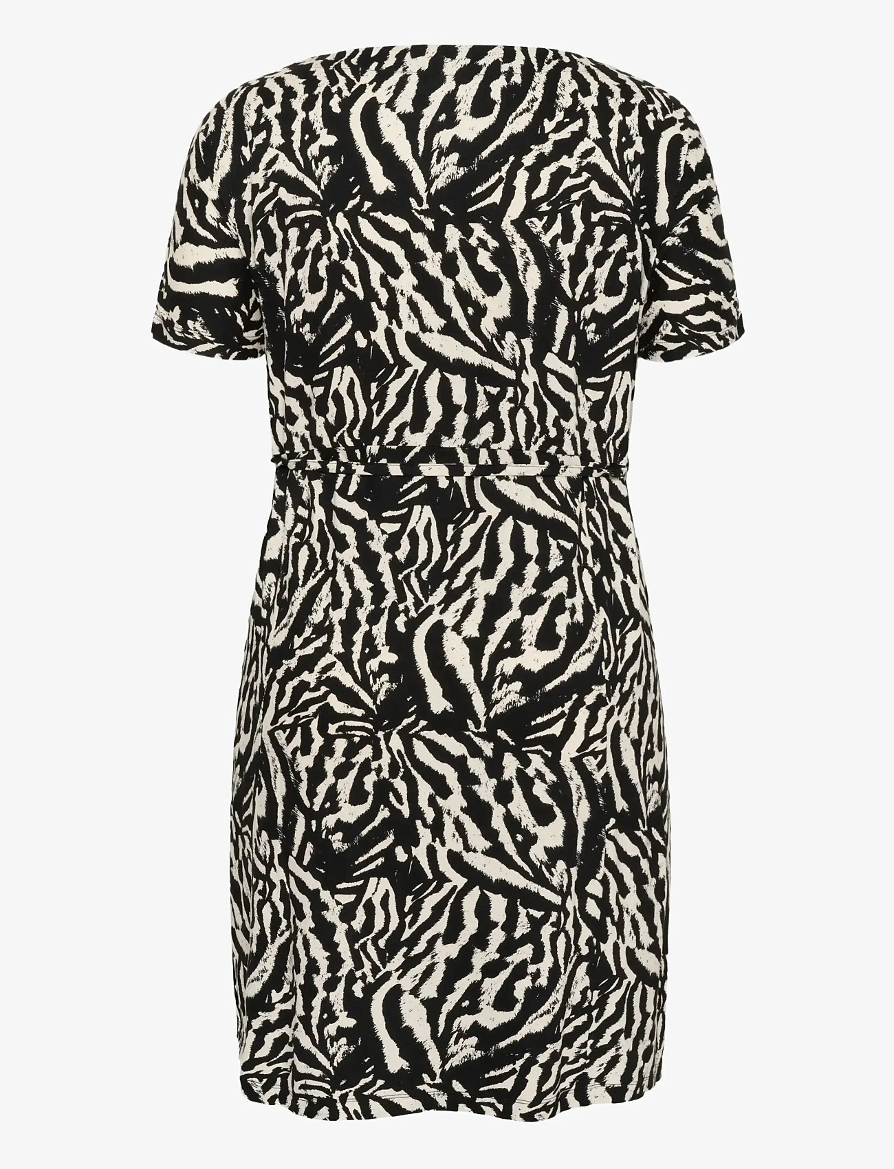 Kaffe Curve - KCmella Jersey Dress - suvekleidid - black deep/chalk s animal - 2