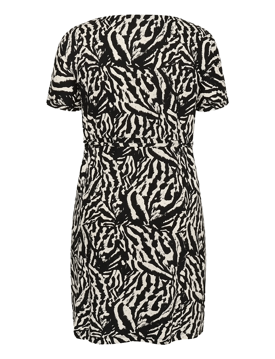 Kaffe Curve - KCmella Jersey Dress - sommerkleider - black deep/chalk s animal - 2