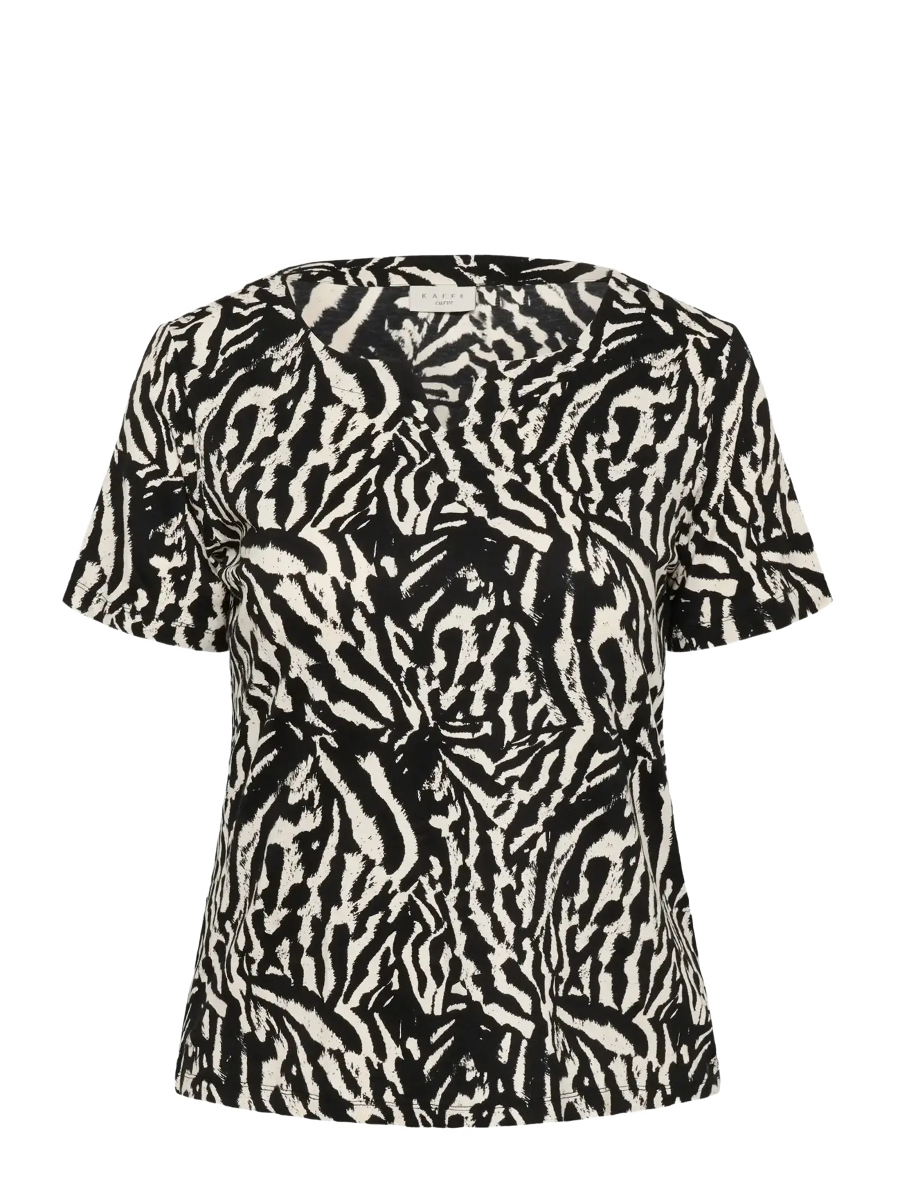 Kaffe Curve KCmella Jersey Blouse - Bluser - BLACK DEEP/CHALK S ANIMAL / black