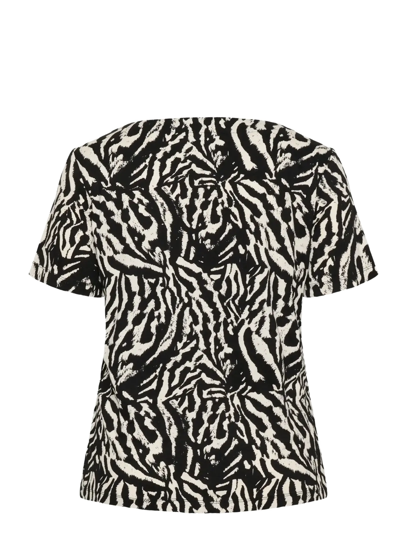 Kaffe Curve - KCmella Jersey Blouse - kurzämlige blusen - black deep/chalk s animal - 2