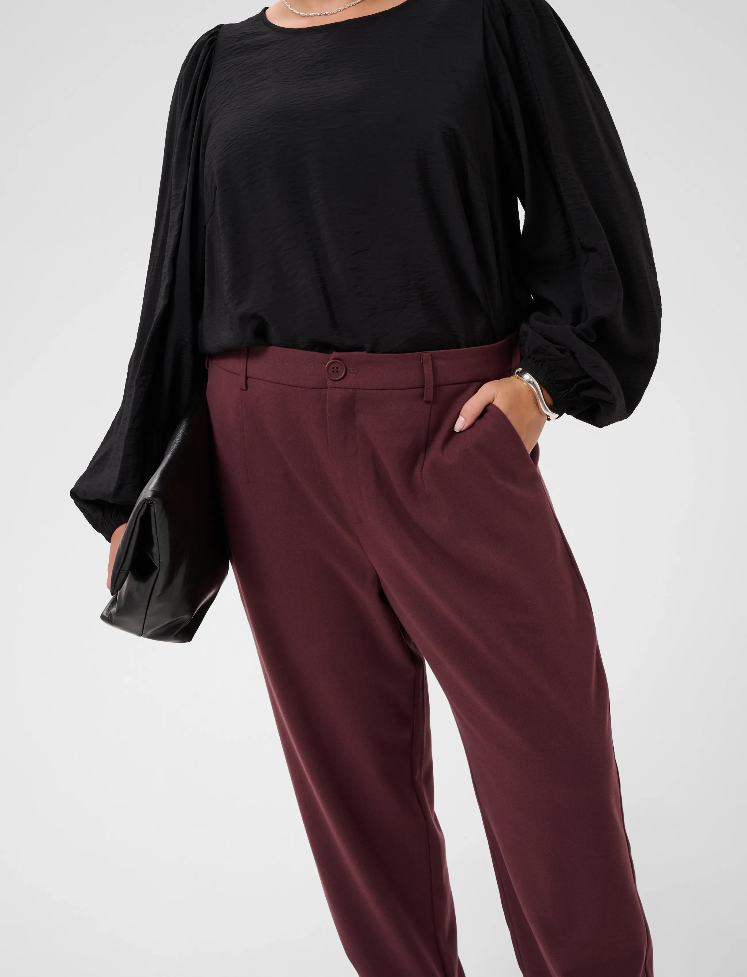 Kaffe Curve - KCmerla Pants - habitbukser - fudge - 5