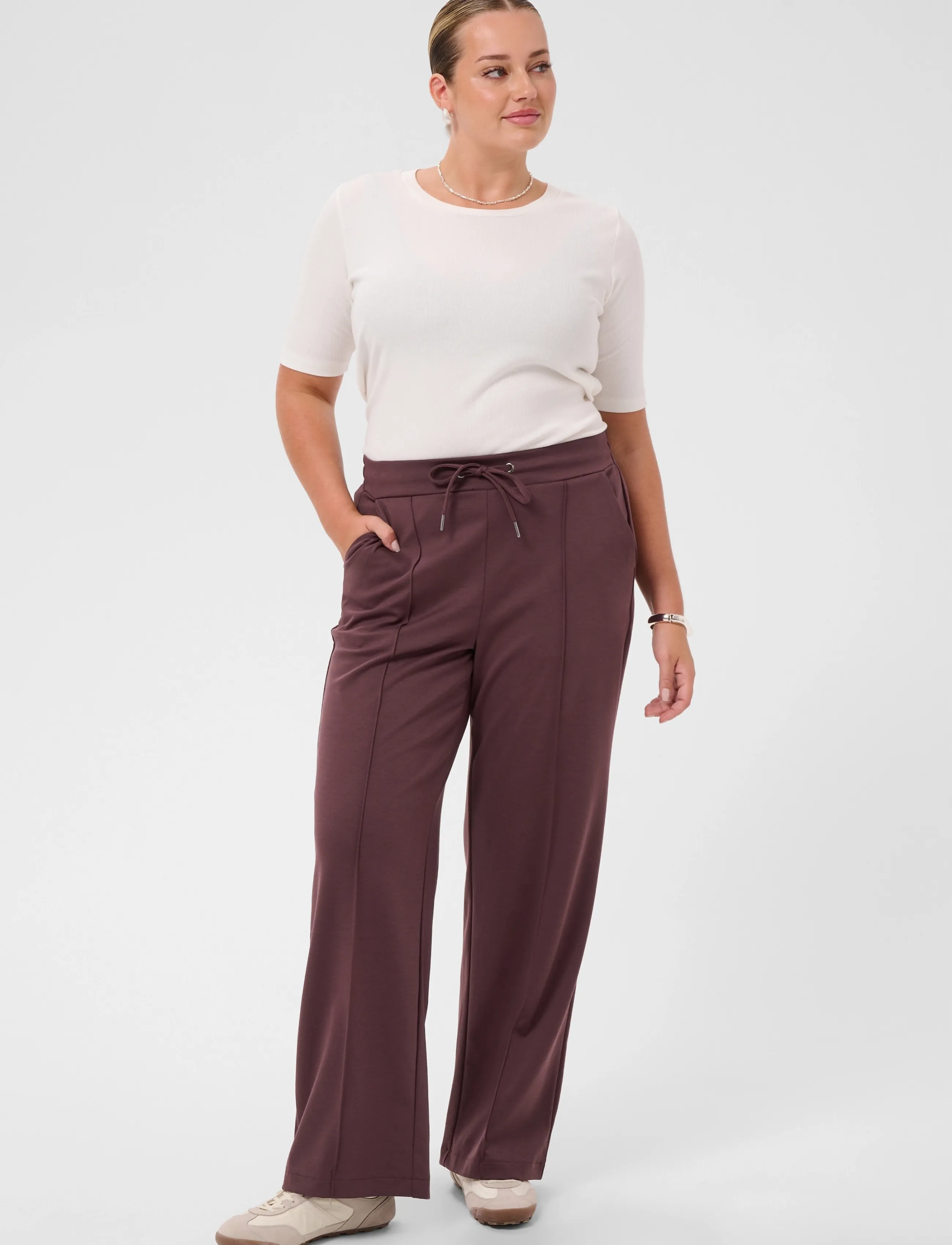 Kaffe Curve - KCjenna Straight Pants - fudge - 2