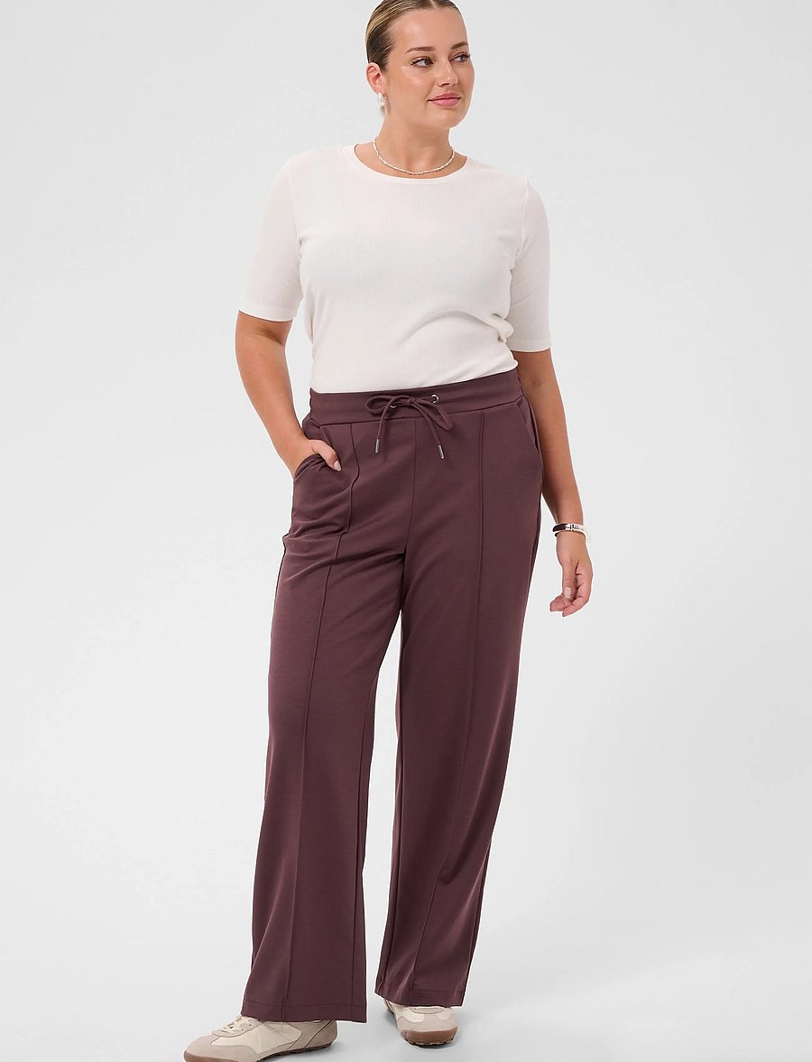Kaffe Curve - KCjenna Straight Pants - raka byxor - fudge - 3
