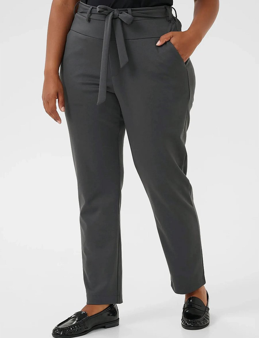 Kaffe Curve - KCjenna Belt Pant - slim-fit hosen - black oyster - 0