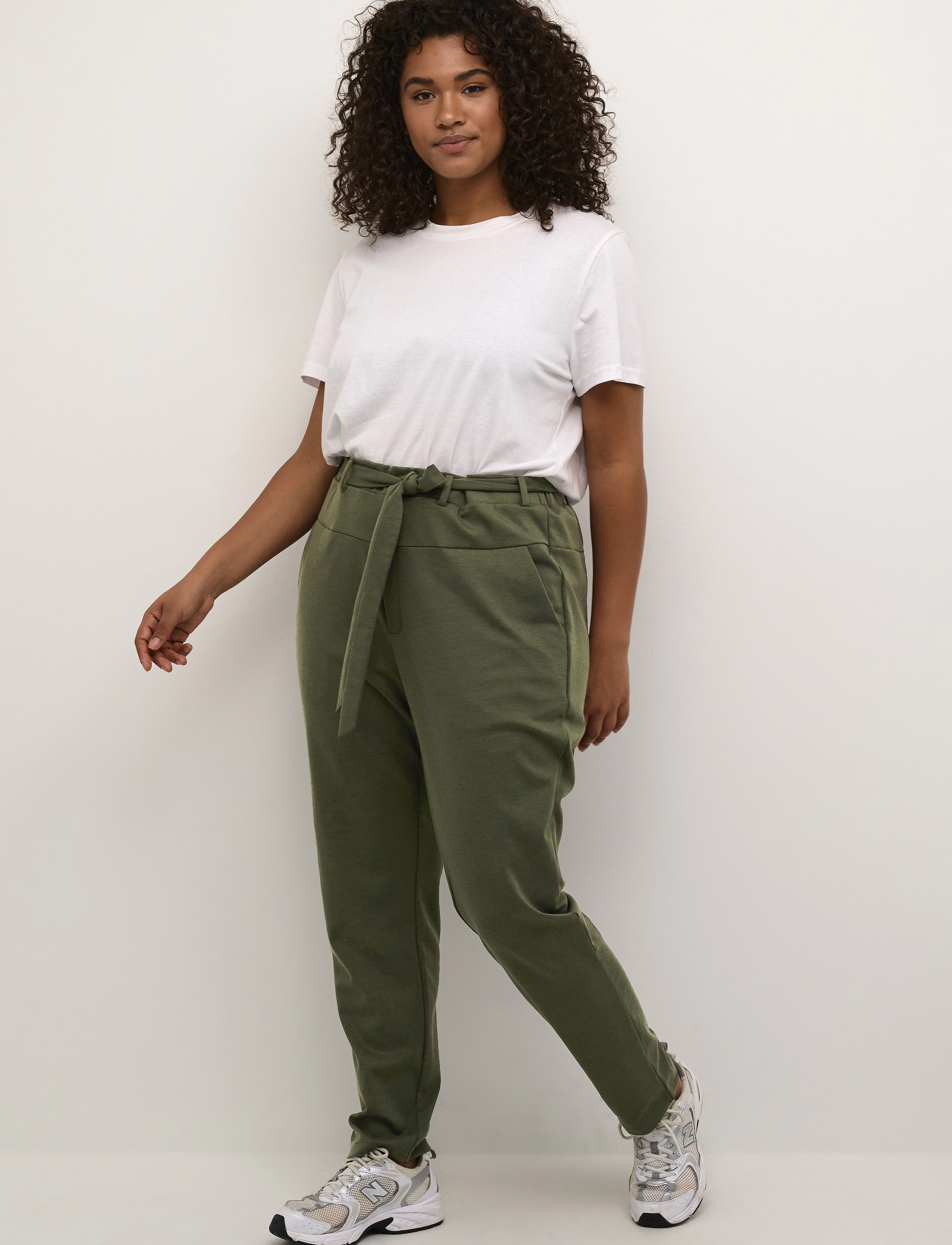 Kaffe Curve - KCjenna Belt Pant - laveste priser - forest night - 3