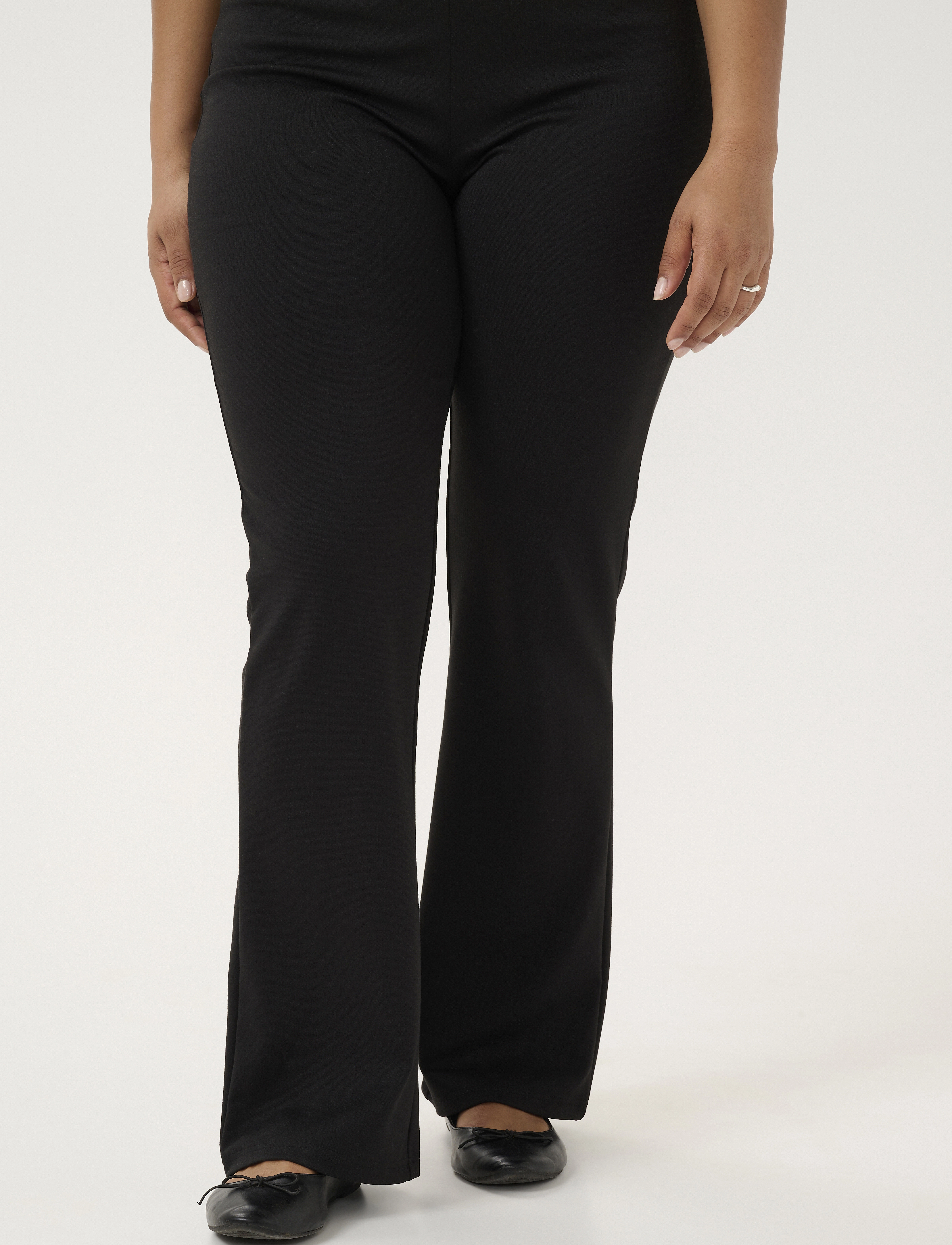 Kaffe Curve Kcjenna Flared Leggings, L, Trousers, Schwarz - Flared, Frauen