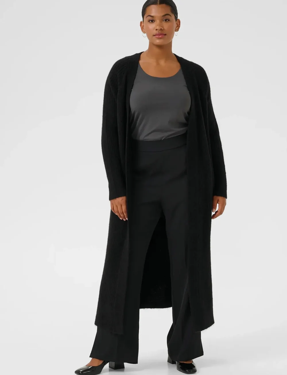 Kaffe Curve - KCrinye Long Cardigan - cardigans - black deep - 0