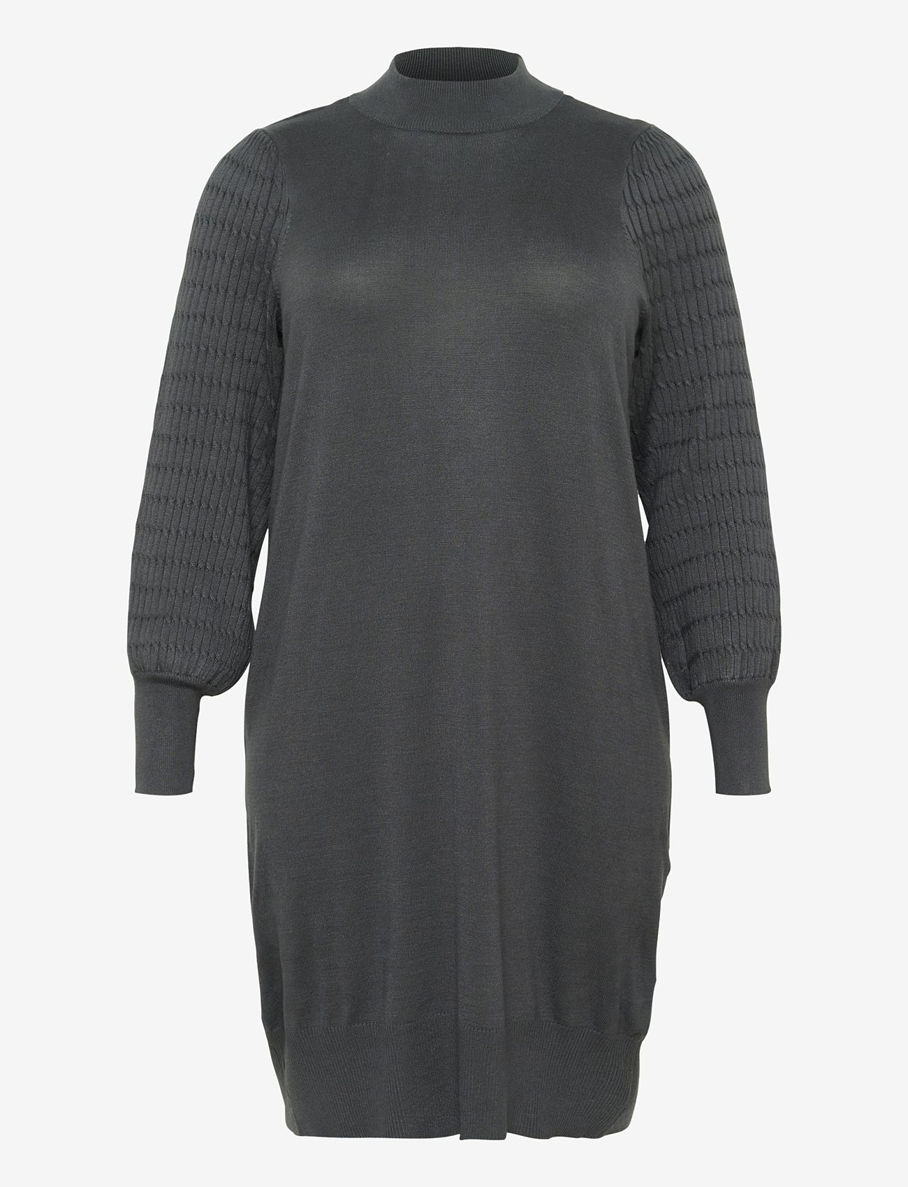 Kaffe Curve - KClini Knit Dress - knitted dresses - black oyster - 1