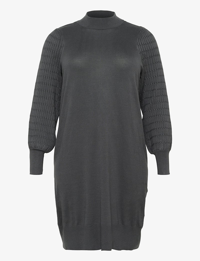 Kaffe Curve - KClini Knit Dress - knitted dresses - black oyster - 1