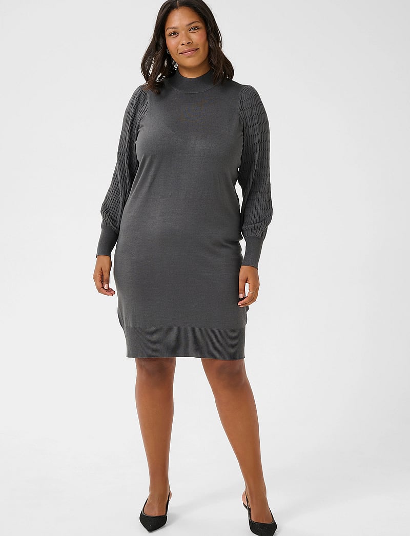 Kaffe Curve - KClini Knit Dress - knitted dresses - black oyster - 3