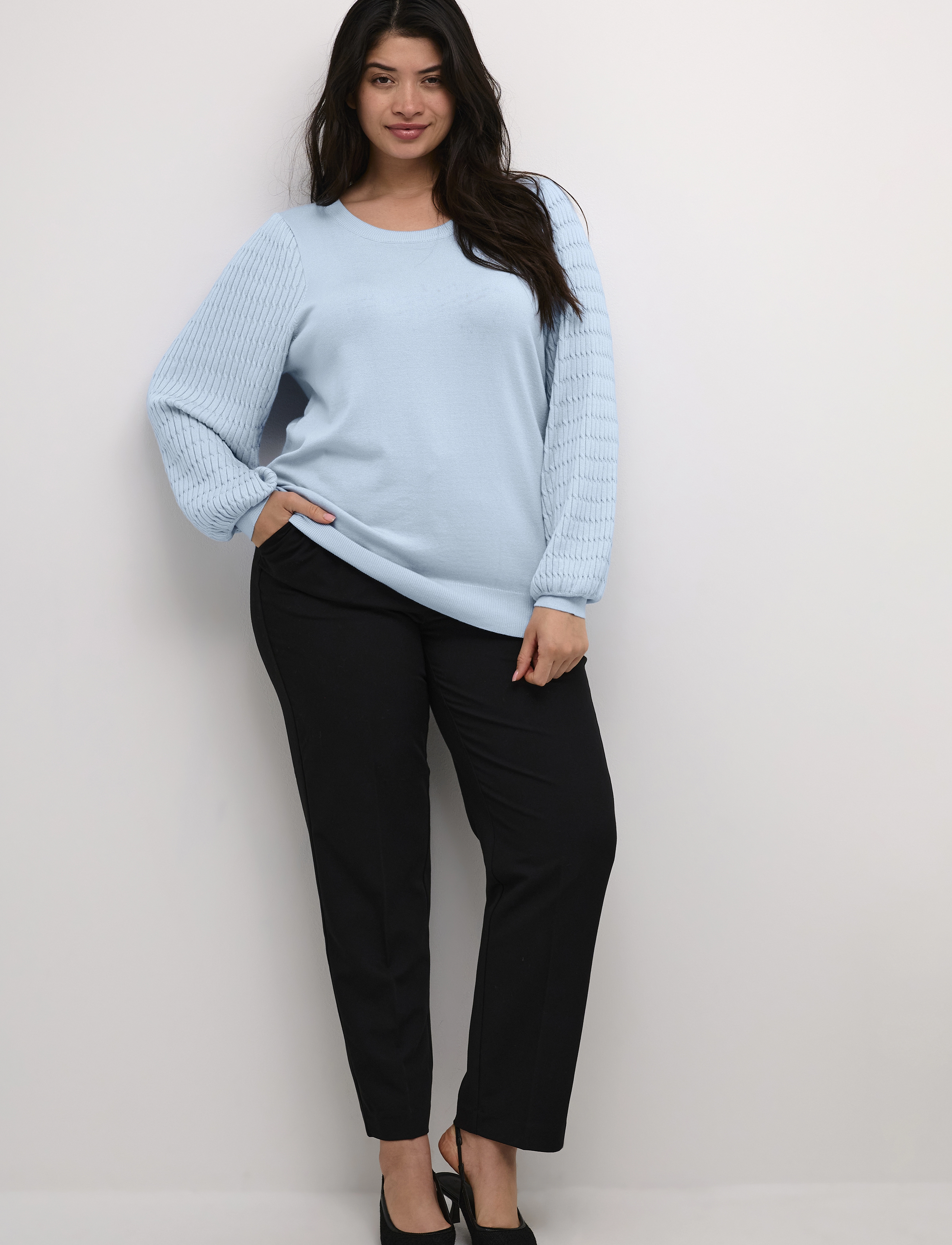 Kaffe Curve - KClini Knit Pullover - džemprid - celestial blue - 3