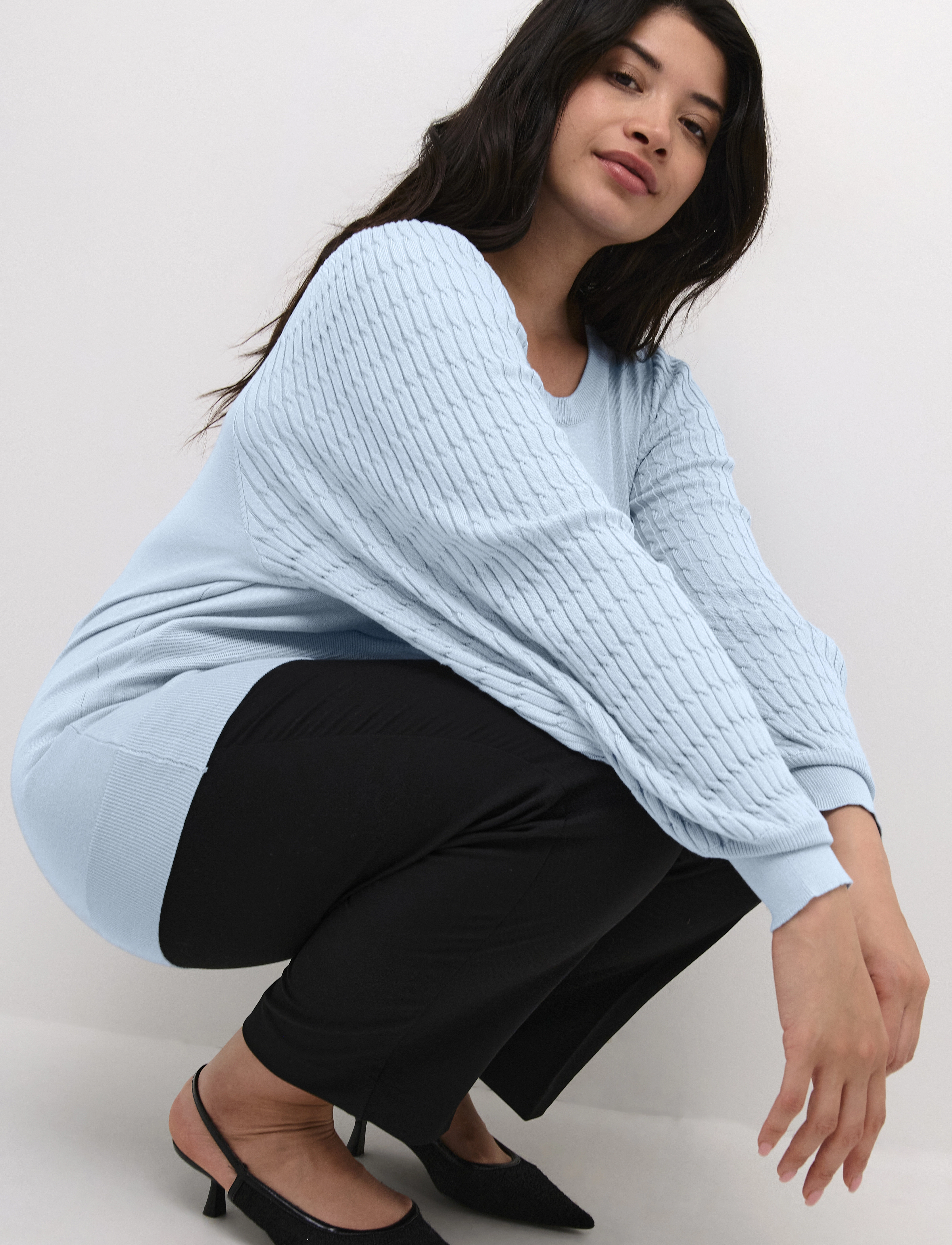 Kaffe Curve - KClini Knit Pullover - džemprid - celestial blue - 5