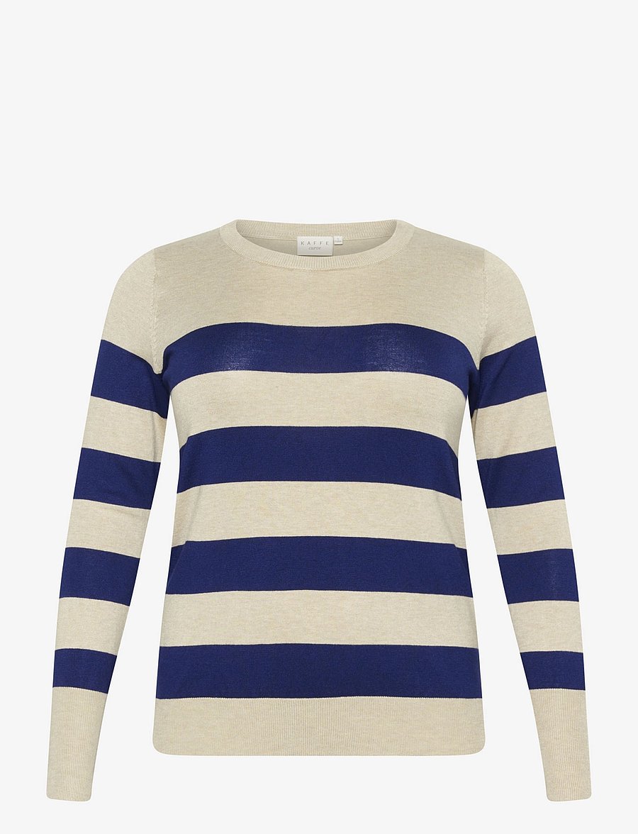 Kaffe Curve - KClizzy Striped Knit Pullover - pullover - blue/feather gray mel. stripe - 1