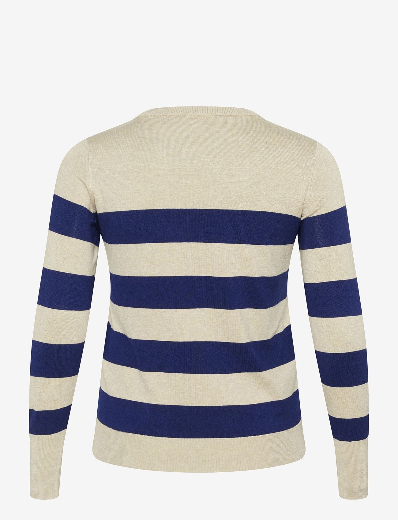 Kaffe Curve - KClizzy Striped Knit Pullover - herbstliche kleidung - blue/feather gray mel. stripe - 1