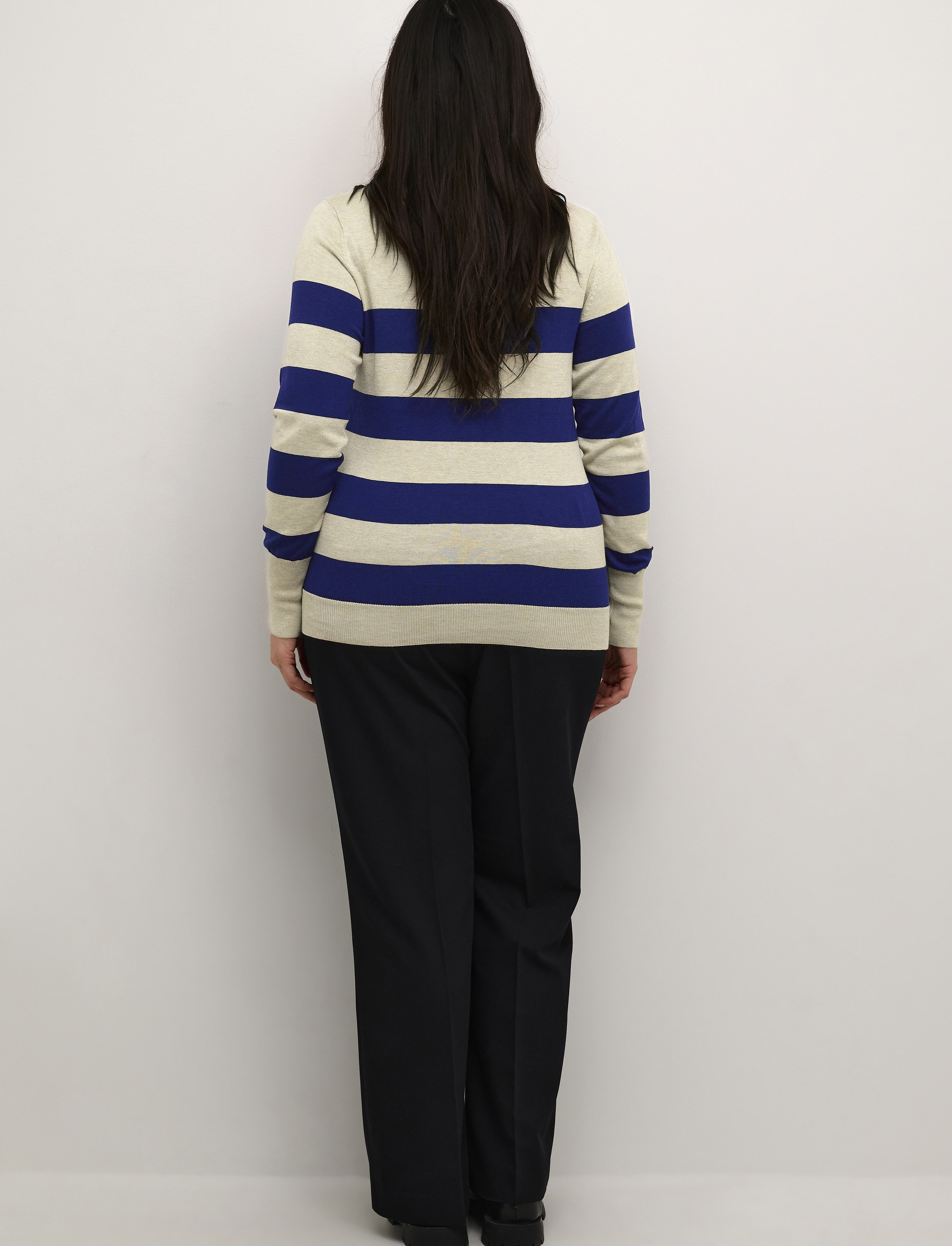 Kaffe Curve - KClizzy Striped Knit Pullover - pullover - blue/feather gray mel. stripe - 4