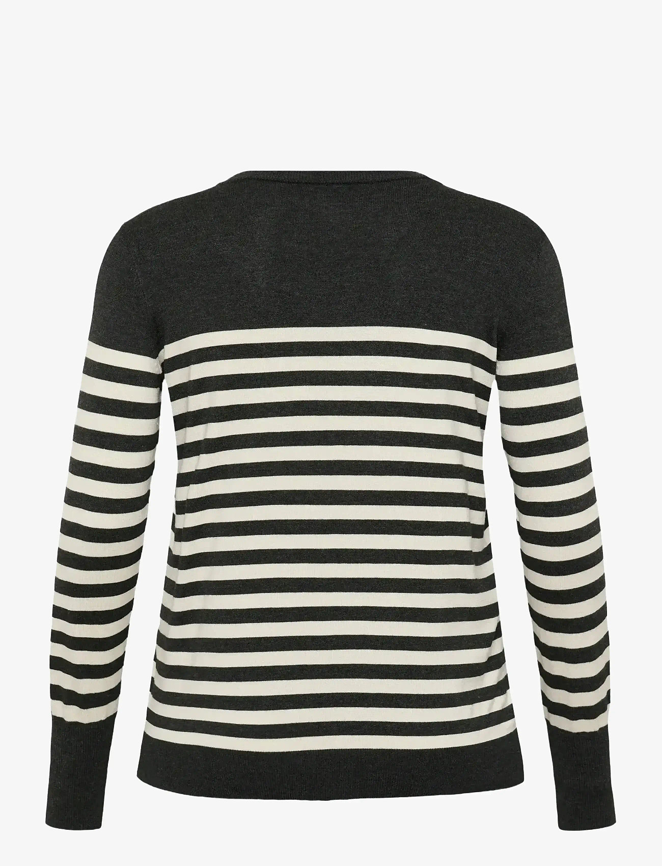 Kaffe Curve - KClizzy Striped Knit Pullover - herbstliche kleidung - dgm/turtledove half stripe - 1