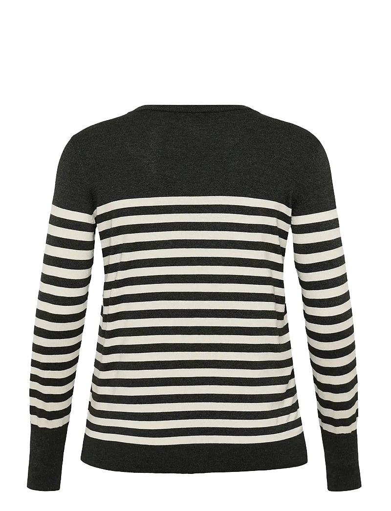 Kaffe Curve - KClizzy Striped Knit Pullover - pullover - dgm/turtledove half stripe - 2