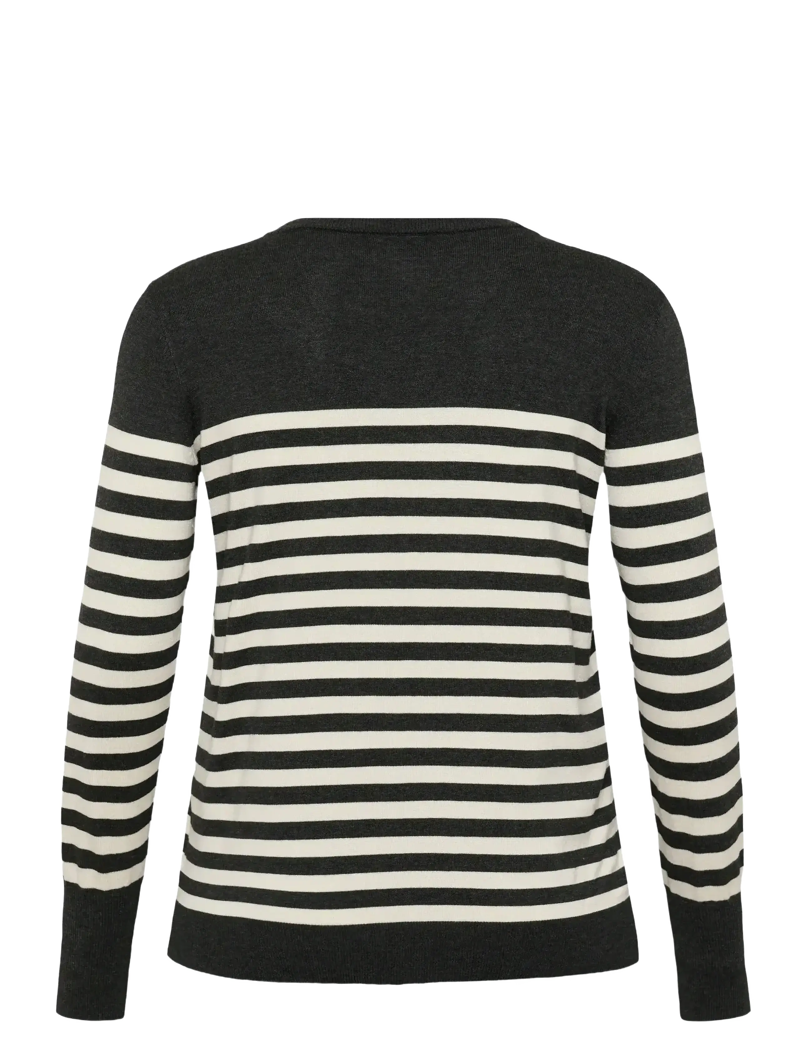 Kaffe Curve - KClizzy Striped Knit Pullover - swetry - dgm/turtledove half stripe - 2