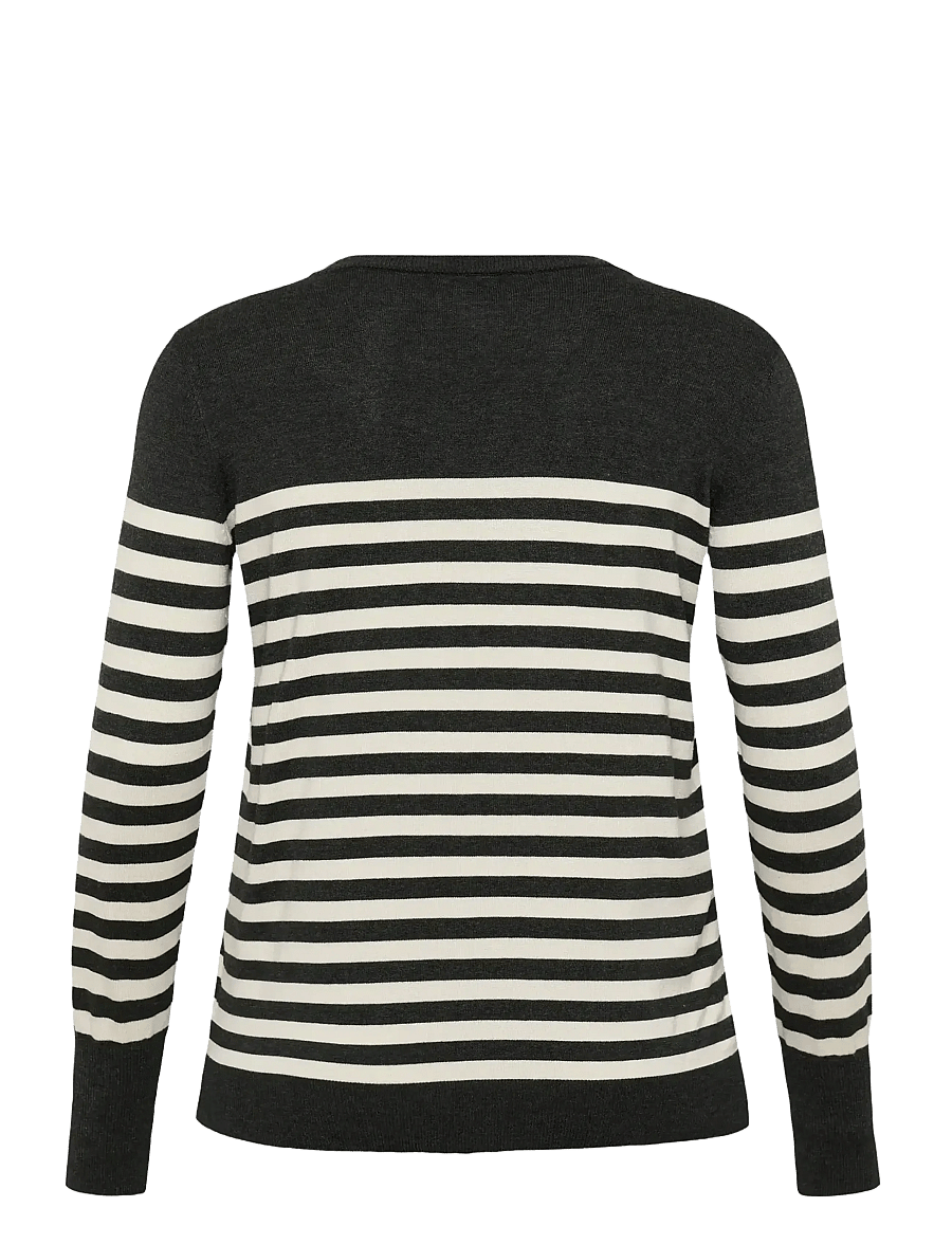 Kaffe Curve - KClizzy Striped Knit Pullover - strikkegensere - dgm/turtledove half stripe - 2