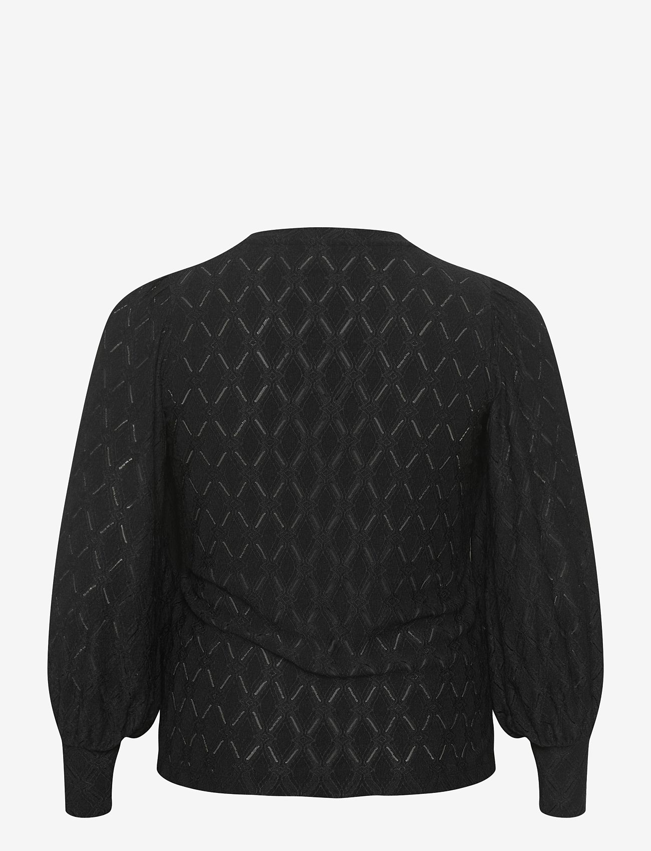Kaffe Curve - KCtina Lace Blouse - langærmede bluser - black deep - 2