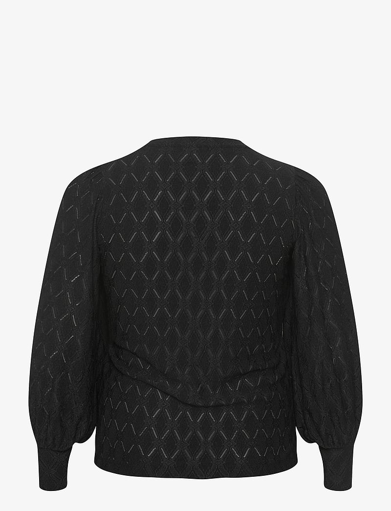 Kaffe Curve - KCtina Lace Blouse - langærmede bluser - black deep - 2