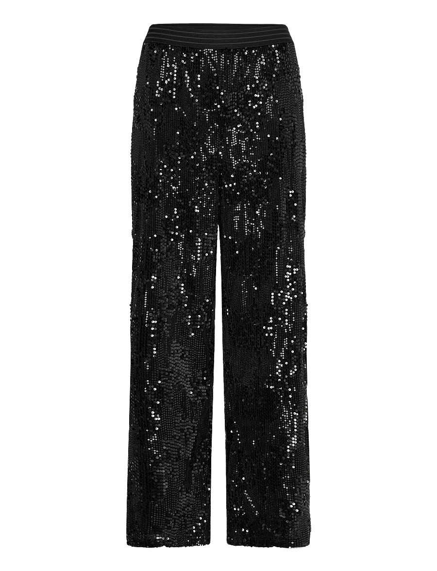 Kaffe Curve - KCnicoleen Sequin Pants - laia säärega püksid - black deep - 0