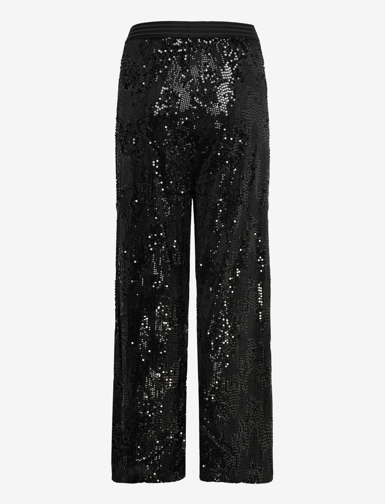 Kaffe Curve - KCnicoleen Sequin Pants - bukser med brede ben - black deep - 1