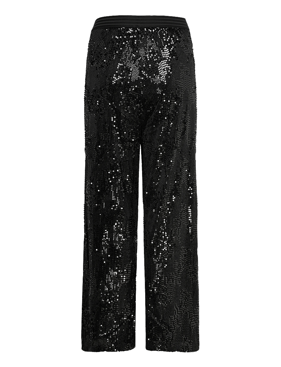 Kaffe Curve - KCnicoleen Sequin Pants - laia säärega püksid - black deep - 1