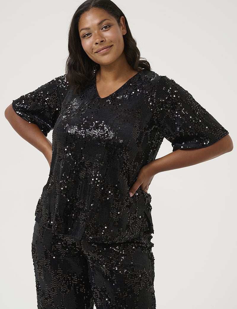 Kaffe Curve Kcnicoleen Sequin Blouse (KCE10582727) Short