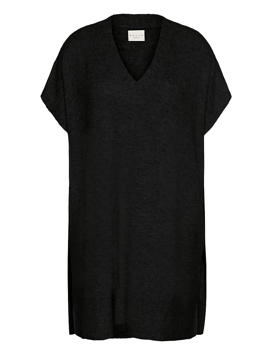 Kaffe Curve - KCannett Knit Poncho - ponchoer & kapper - black deep - 0
