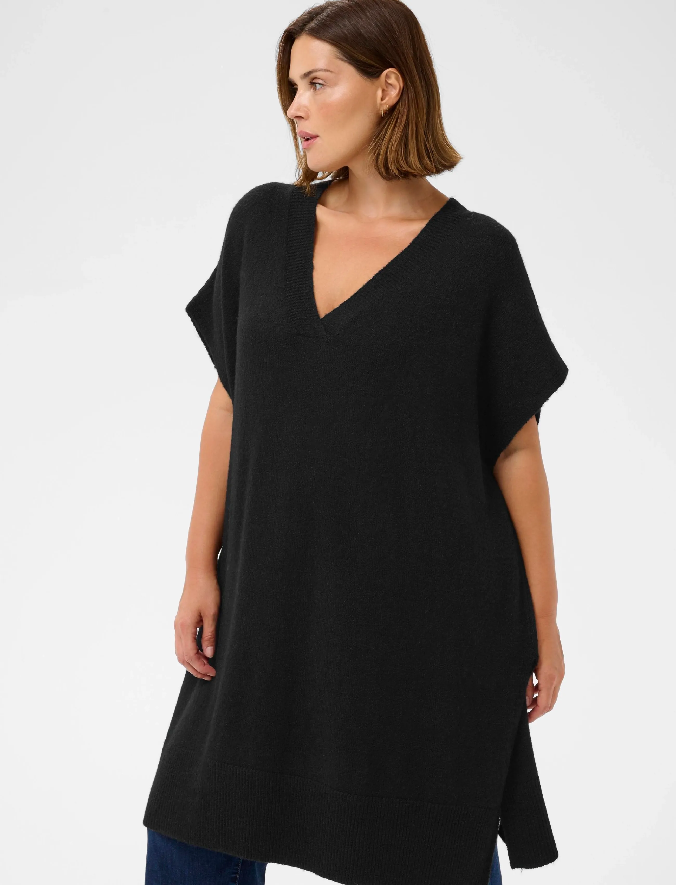Kaffe Curve - KCannett Knit Poncho - ponchoer & kapper - black deep - 2
