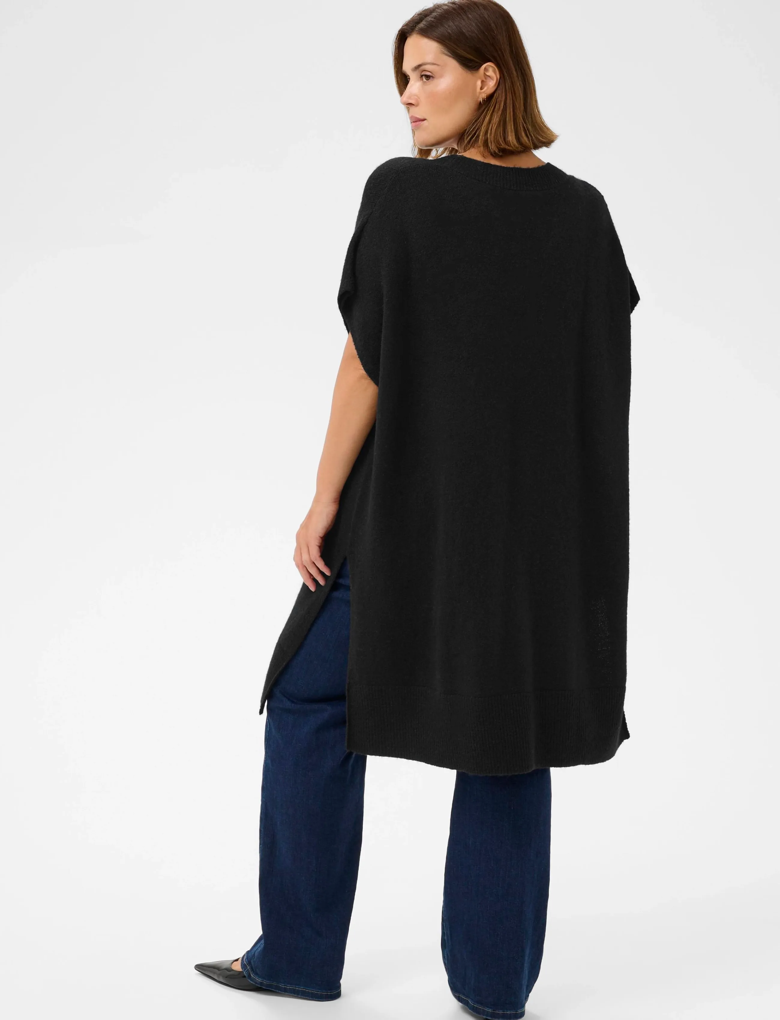 Kaffe Curve - KCannett Knit Poncho - ponchoer & kapper - black deep - 4