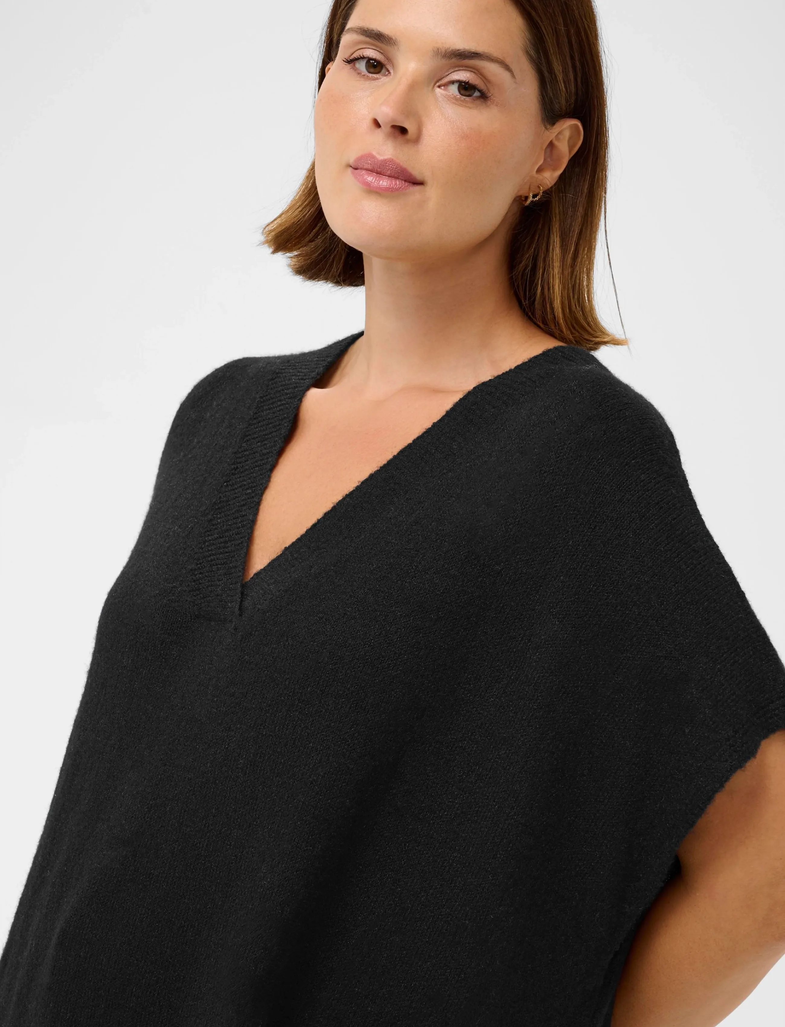 Kaffe Curve - KCannett Knit Poncho - ponchoer & kapper - black deep - 5