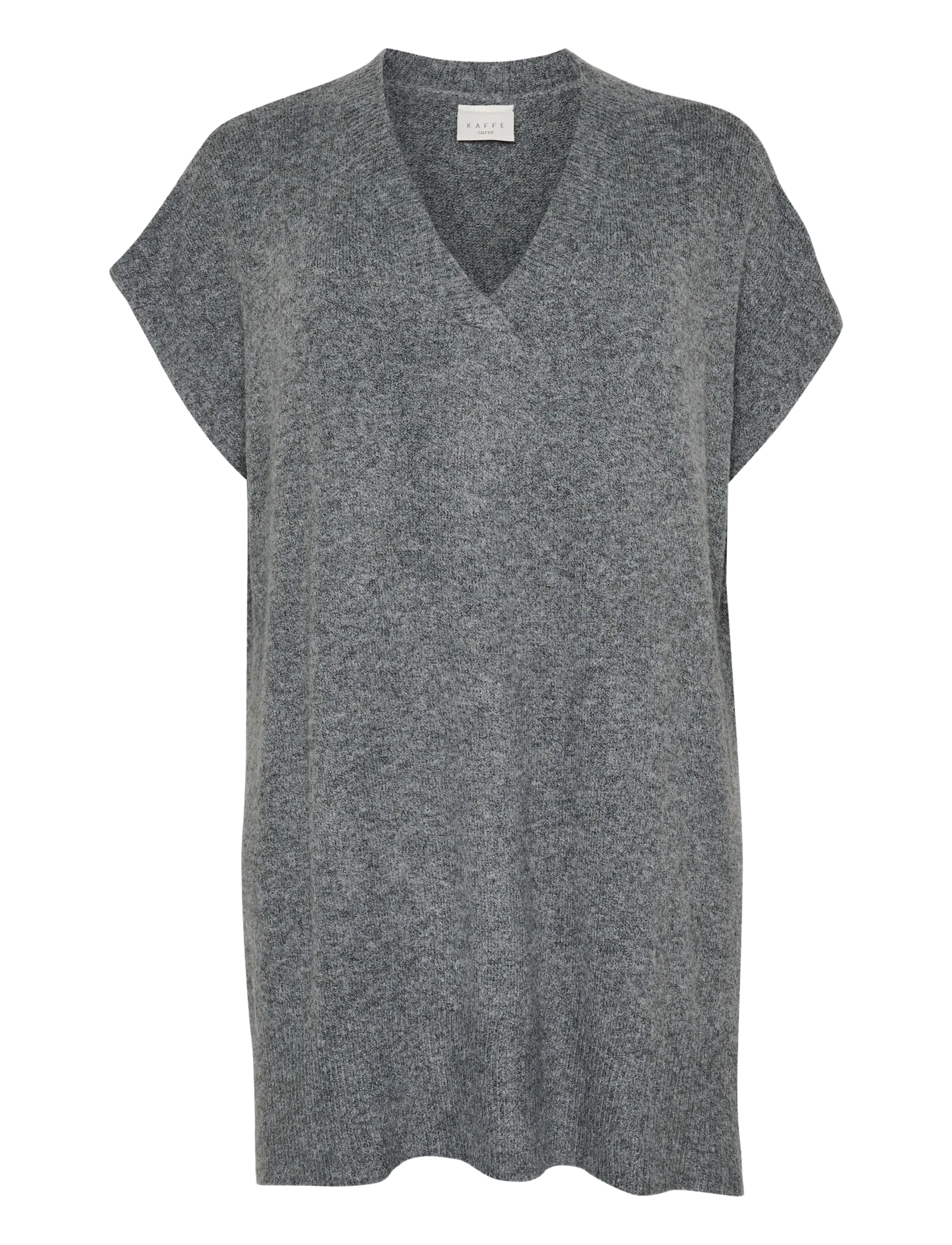 Kaffe Curve KCannett Knit Poncho - Kollektioner - DARK GREY MELANGE / grey
