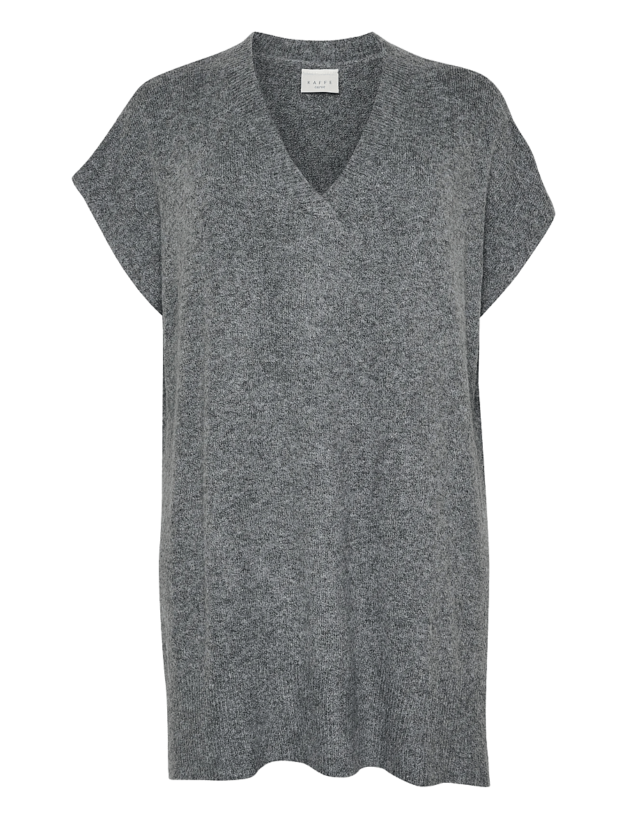 Kaffe Curve - KCannett Knit Poncho - ponchos & capes - dark grey melange - 0