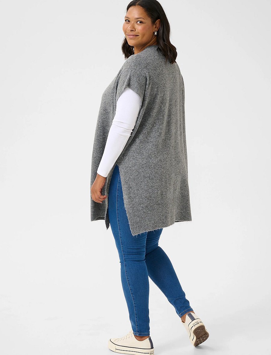 Kaffe Curve - KCannett Knit Poncho - ponchos & capes - dark grey melange - 4