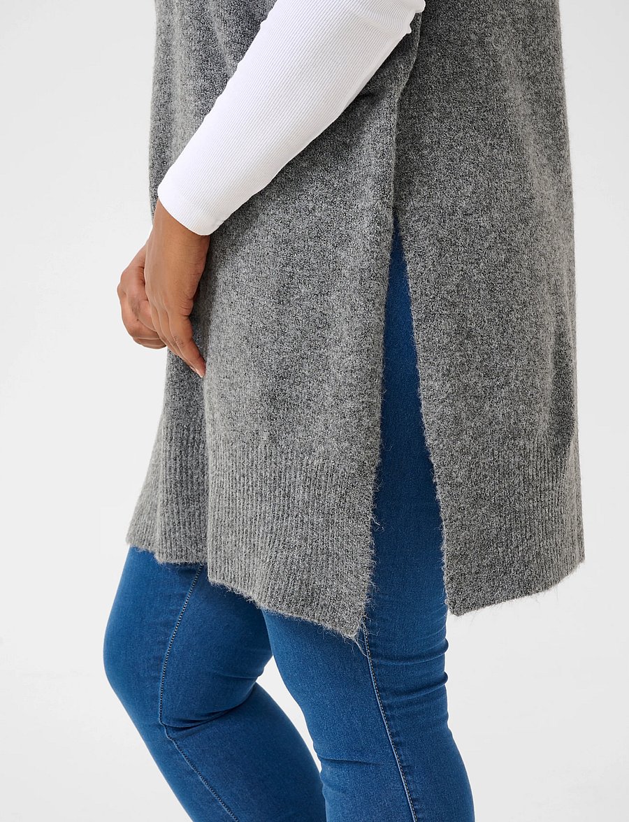 Kaffe Curve - KCannett Knit Poncho - ponchos & capes - dark grey melange - 5