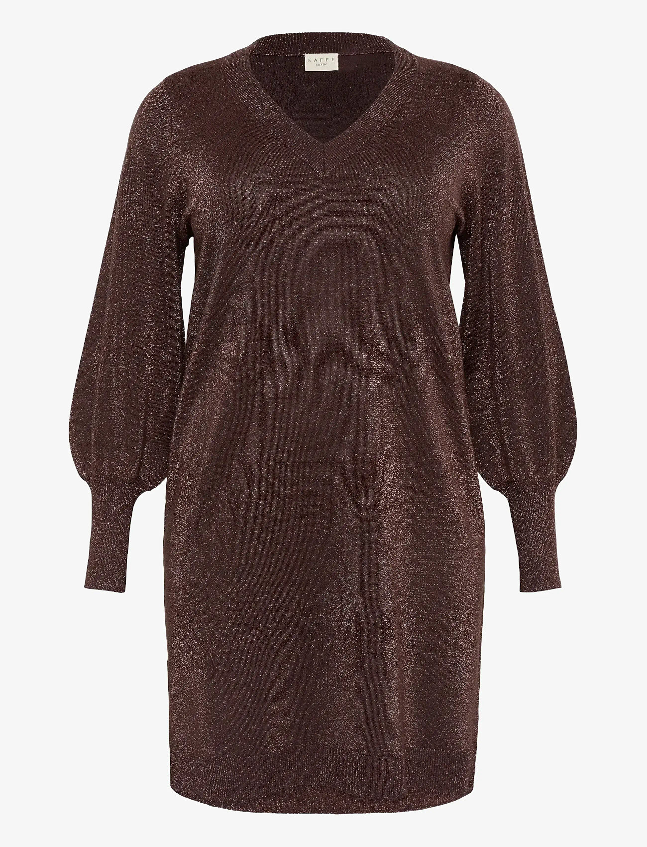 Kaffe Curve - KCregitta Knit Dress - megztos suknelės - black coffee - 1